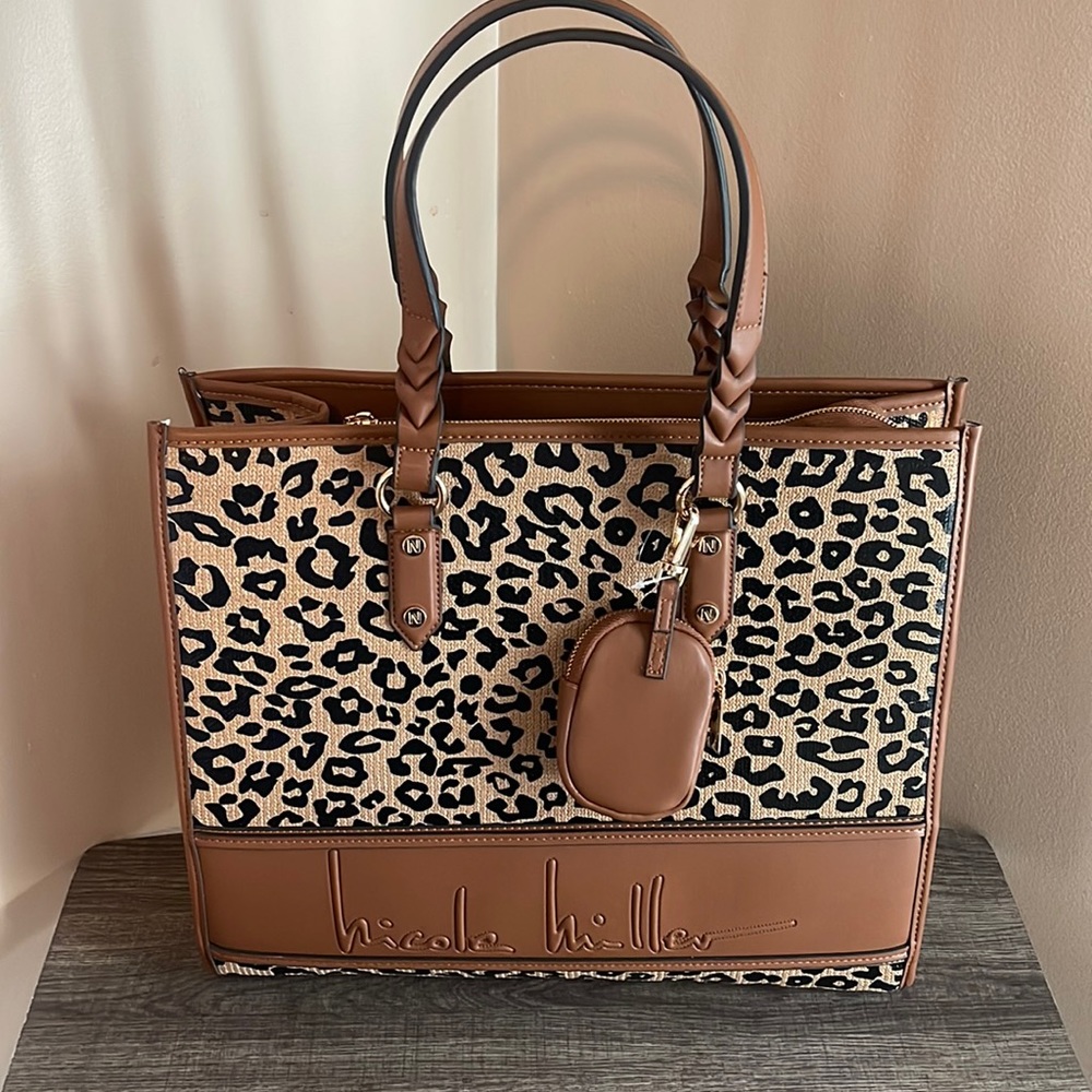 Nicole Miller Leopard Large Handbag/Shoulder Bag